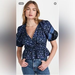 Ulta Johnson Ines Ruched Top Ultramarine 2, size 4